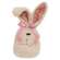 CS38915 Stuffed Fuzzy Bunny Head Sitter w/Pink & White Checked Bow;
