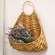 Tan Wicker Hanging Wall Planter 65345;
