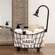 Black Metal Bathtub & Shower Head Basket 70145;