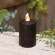 Warm Glow Textured Black Flicker Flame Timer Pillar, 3" #85133