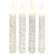 4 Set, Rustic White Timer Tapers, 6.5"