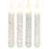 4 Set, Rustic White Timer Tapers, 6.5" #85152