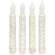 4 Set, Rustic White Timer Tapers, 6.5" #85152