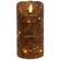 Burnt Mustard LED Wrapped Flicker Flame Timer Pillar, 6"