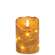 Burnt Ivory LED Wrapped Flicker Flame Timer Pillar, 4"