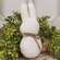 Stuffed White Chenille Bunny Ornament  CS38891;