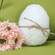 Stuffed White Chenille Egg w/Jute Bow;