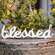 Blessed Distressed White Resin Sitter -