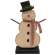 Distressed Wooden Snowman on Base with Gingham Scarf #37872