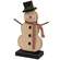 Distressed Wooden Snowman on Base with Gingham Scarf