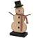 Distressed Wooden Snowman on Base with Gingham Scarf #37872