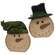 Distressed Wooden Snowman with Hat Sitter, 2 Asstd.