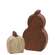 2 Set, Mini Engraved Distressed Wooden Pumpkin & Gourd Sitter
