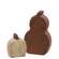 2 Set, Mini Engraved Distressed Wooden Pumpkin & Gourd Sitter #37891