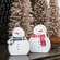 Red & Green Scarf Wooden Snowman Sitters, 2/Set 37947;