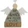 38173 Our Hearts Are Filled With Love Wooden Angel Sitter;