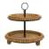 Natural Wood Beaded Two Tiered Tray 65264