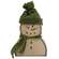 37879 Wooden Primitive Snowman Sitter w/Green Hat and Scarf;