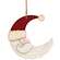 Wooden Santa Moon Ornament