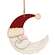 Wooden Santa Moon Ornament #38081