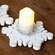 White Wooden Snowflake Riser, 10" 38146;