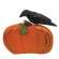 Distressed Carved Wooden Crow on Pumpkin #38192