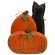 Carved Wooden Pumpkin Duo & Black Cat #38193