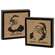 Stamped Burlap Santa Box Sign, 2 Asstd.