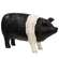 Black & White Carved Look Resin Pig