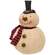 Overstuffed Plush Snowman with Black & Red Scarf;