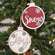 Glittered Woden Joy/Snow Bulb Ornament, 2 Asstd. 38115