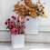 White Washed Basketweave Metal Rectangle Wall Baskets, 2/Set 70157;