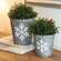White Washed Snowflake Embossed Metal Buckets, 2/Set 70159;