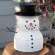 Distressed Painted Metal Top Hat Snowman 70161