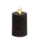 Warm Glow Textured Black Flicker Flame Timer Pillar, 3"
