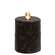 Warm Glow Textured Black Flicker Flame Timer Pillar, 3"
