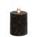 Warm Glow Textured Black Flicker Flame Timer Pillar, 3" #85135