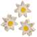 3 Set - Distressed Chunky Wooden White Daisy Sitters