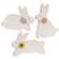 Distressed White Wood Flower Bunny - 3 Asstd.