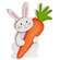 Standing Bunny with Big Carrot Wooden Sitter