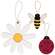 3 Set - Ladybug Bee & Daisy Ornaments