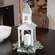 White Metal Church Pillar Lantern 91163;