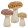 Chenille Stuffed Mushroom Sitters, 3-Piece Set