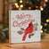 Merry Christmas Cardinal & Holly Square Block Sign 37963;