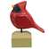 Carved Chunky Wood Male Cardinal on Base