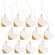 12 Set - Gold & Cream Wooden Heart Tags
