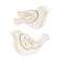 2 Set - Gold Leaf Wooden Dove Sitters