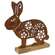 Rusty Metal Flower & Vine Cutout Bunny on Wooden Base 70188;
