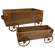 Natural Wooden Wagons with Rusty Wheels, 2/Set - HAC2457;