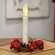 Red Glitter Heart & Berries Candle Ring, 2" ;